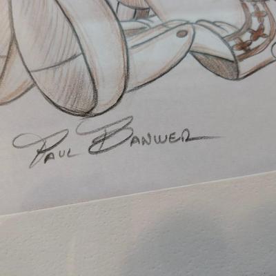 Original Pinocchio Sketch by Paul Banwer Matted