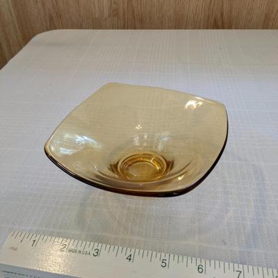 Vintage Viking Glass Small Amber Bowl Candy Dish