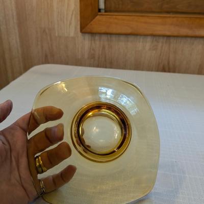 Vintage Viking Glass Small Amber Bowl Candy Dish
