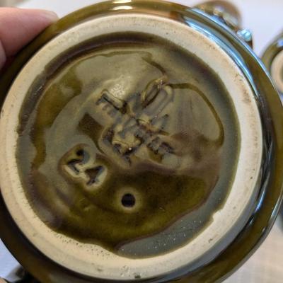 Lot of Vintage Pfaltzgraff USA Pottery Green Drip