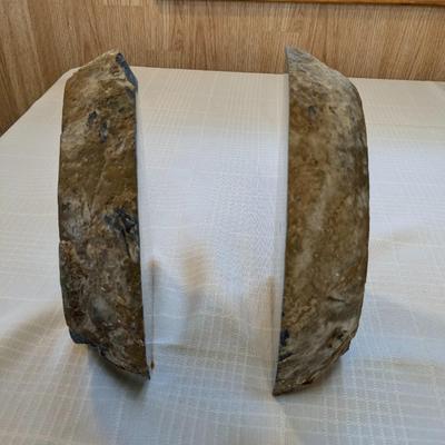 Gorgeous Agate Bookends Natural Set Of 2 Blue White Gray