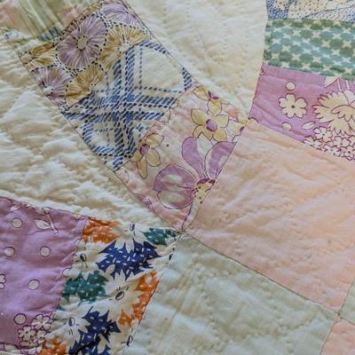 Hand Made Wedding Ring Vintage Quilt