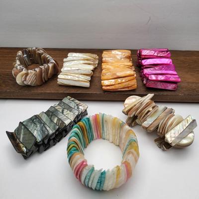 Summer Dazzle Abalone Shell Stretch Bracelets (7)