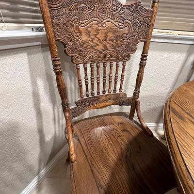 Vintage Wood Dining Set w/ Table & Chairs