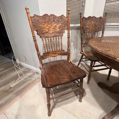 Vintage Wood Dining Set w/ Table & Chairs