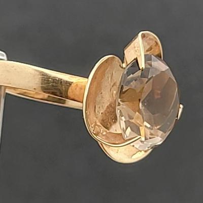 Antique 10k Gold Ring Citrine Gemstone 4.4gr Size 5.5