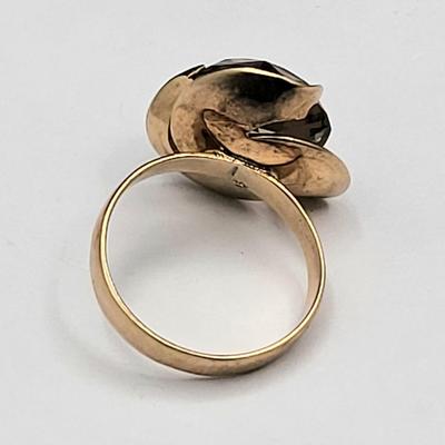 Antique 10k Gold Ring Citrine Gemstone 4.4gr Size 5.5