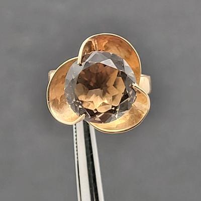Antique 10k Gold Ring Citrine Gemstone 4.4gr Size 5.5