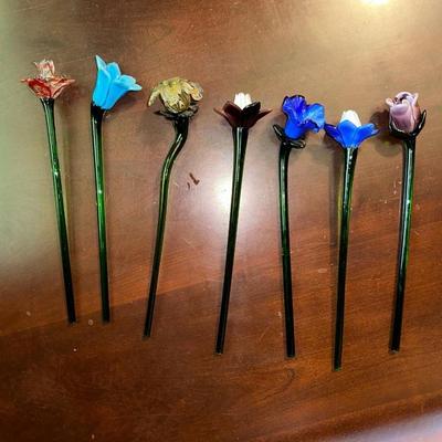 7 GLASS FLOWERS