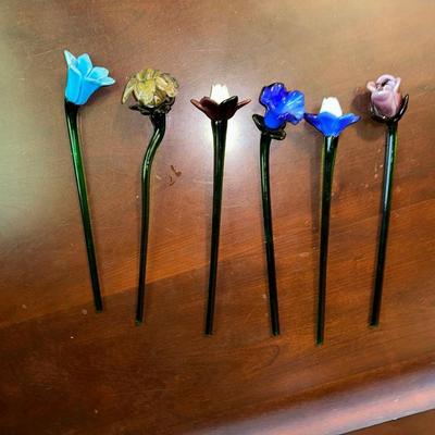7 GLASS FLOWERS