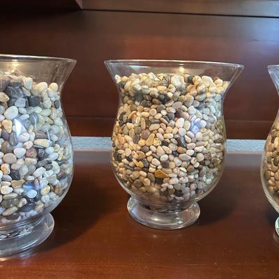 3 HAND BLOWN IN POLAND VASES