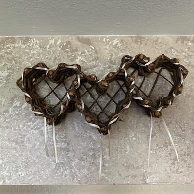 WALL CLOCK, HEART WREATHS AND WEAVED ART