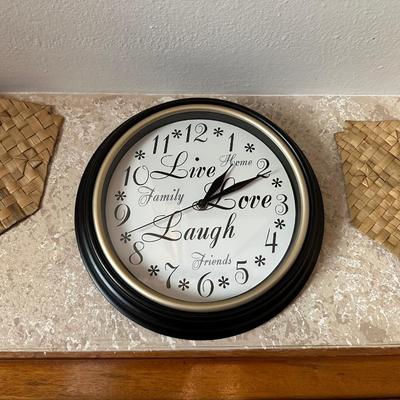 WALL CLOCK, HEART WREATHS AND WEAVED ART