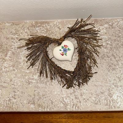 WALL CLOCK, HEART WREATHS AND WEAVED ART