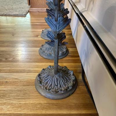 3 IRON FLOOR CANDLE HOLDERS