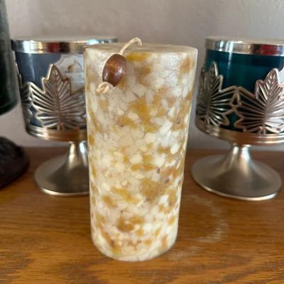 DECORATIVE GLASS CANISTERS ,CANDLE AND HOLDERS