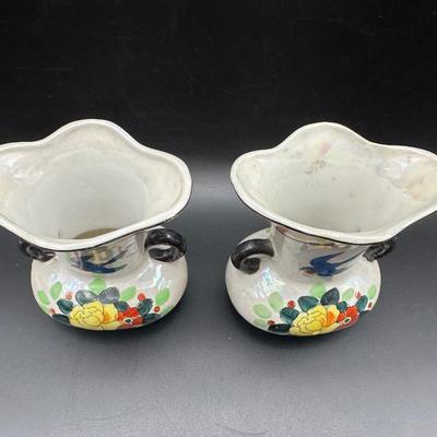 Vintage Japan Hand Painted Vases (2)