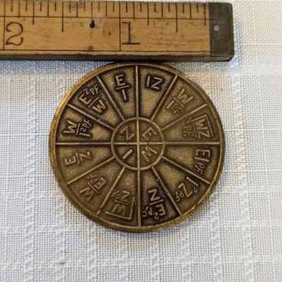IBEW NECA COLLECTIBLE BRASS COIN TOKEN with ELECTRICAL PIE CHART