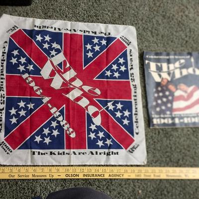 Vintage The Who 1989 The Kids Are Alright Tour Bandana & Program Book