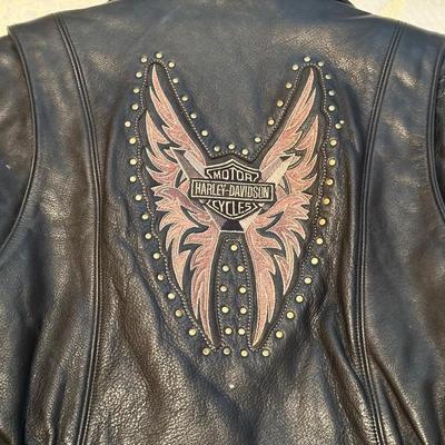 LADIES HARLEY DAVIDSON LINED LEATHER JACKET & A g400 FRINGED LEATHER JACKET