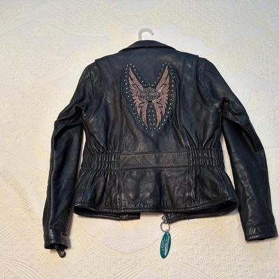 LADIES HARLEY DAVIDSON LINED LEATHER JACKET & A g400 FRINGED LEATHER JACKET