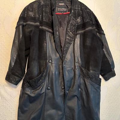 LADIES WILSON LINED LEATHER COAT SIZE XL
