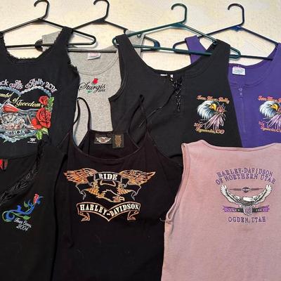 LADIES HARLEY DAVIDSON TANKS AND T-SHIRTS SIZE L - XL