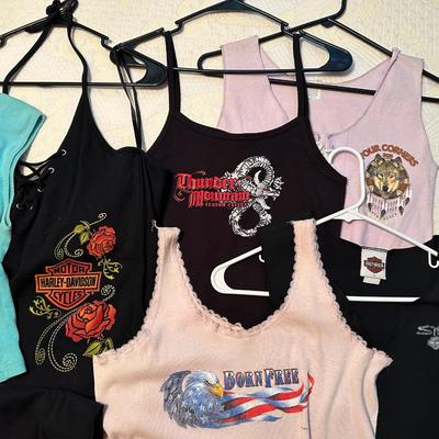 LADIES HARLEY DAVIDSON TANKS AND T-SHIRTS SIZE L - XL