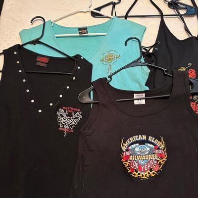 LADIES HARLEY DAVIDSON TANKS AND T-SHIRTS SIZE L - XL