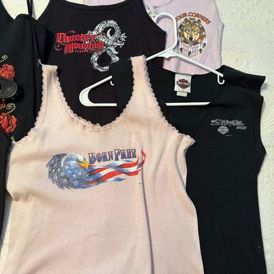 LADIES HARLEY DAVIDSON TANKS AND T-SHIRTS SIZE L - XL