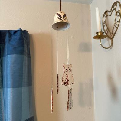 WALL DECOR AND WINDCHIME W/OWLS AND BELLS