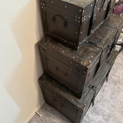 3 STACKING TRUNKS