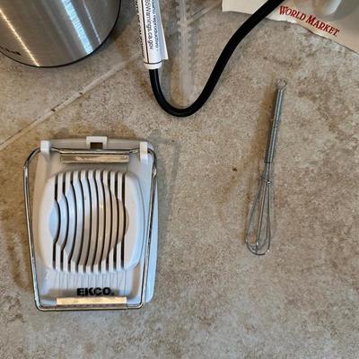 NEW CROCK POT COOKIE PRESS, DEVILED EGG DISH, COFFEE GRINDER AND MORE