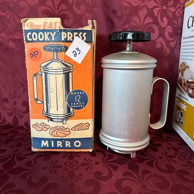 NEW CROCK POT COOKIE PRESS, DEVILED EGG DISH, COFFEE GRINDER AND MORE