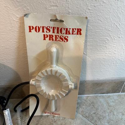 NEW CROCK POT COOKIE PRESS, DEVILED EGG DISH, COFFEE GRINDER AND MORE