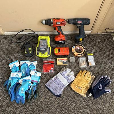 CORDLESS DRILLS, GLOVES AND MORE