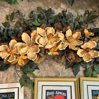 FAUX FLOWERS AND GREENERY PLUS 4 PICTURES