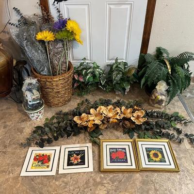 FAUX FLOWERS AND GREENERY PLUS 4 PICTURES