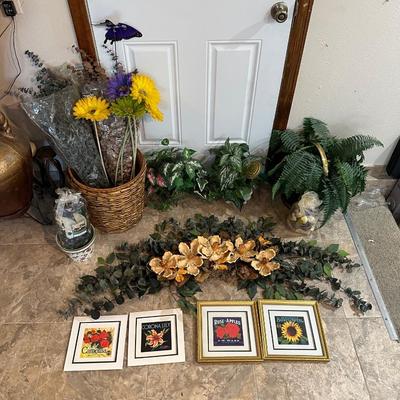 FAUX FLOWERS AND GREENERY PLUS 4 PICTURES