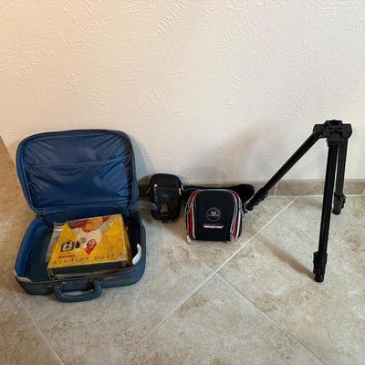 KODAK BROWNIE CAMERA, TRIPOD AND 2 CASES