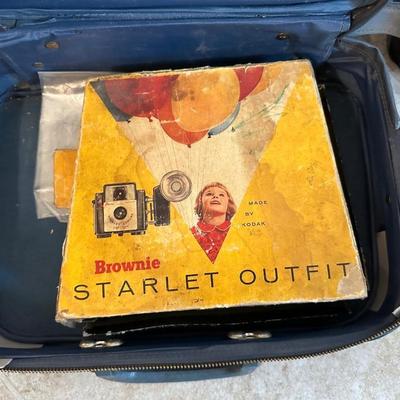 KODAK BROWNIE CAMERA, TRIPOD AND 2 CASES