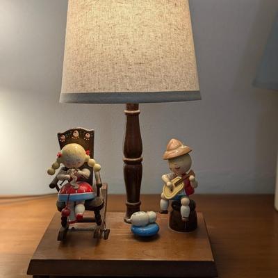 Vintage Wooden Musical Lamp