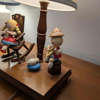 Vintage Wooden Musical Lamp