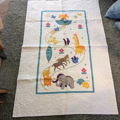 Amazing Vintage Hand Made Nursery Quilt