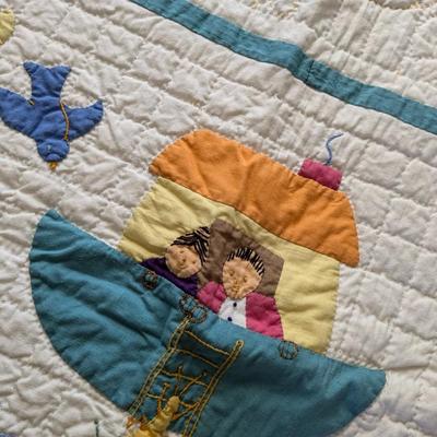Amazing Vintage Hand Made Nursery Quilt