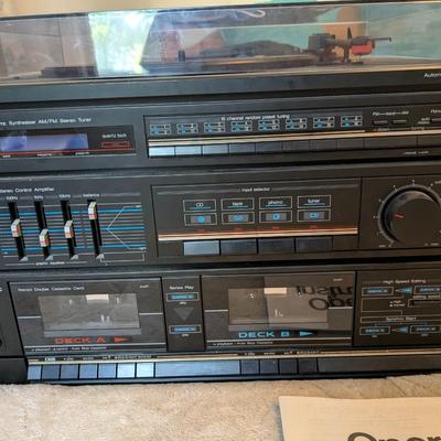 Panasonic Music Stereo System SG-D16 Dual Cassette AM FM Synthesizer & Speakers