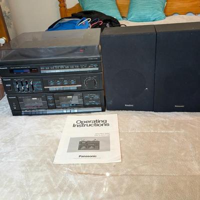 Panasonic Music Stereo System SG-D16 Dual Cassette AM FM Synthesizer & Speakers