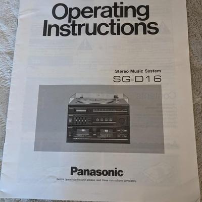 Panasonic Music Stereo System SG-D16 Dual Cassette AM FM Synthesizer & Speakers