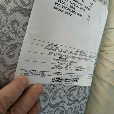 Sealy Queen Bed Frame, Mattress, and Bedding