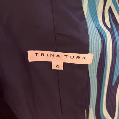 Trina Turk blazer & Buki little black dress
